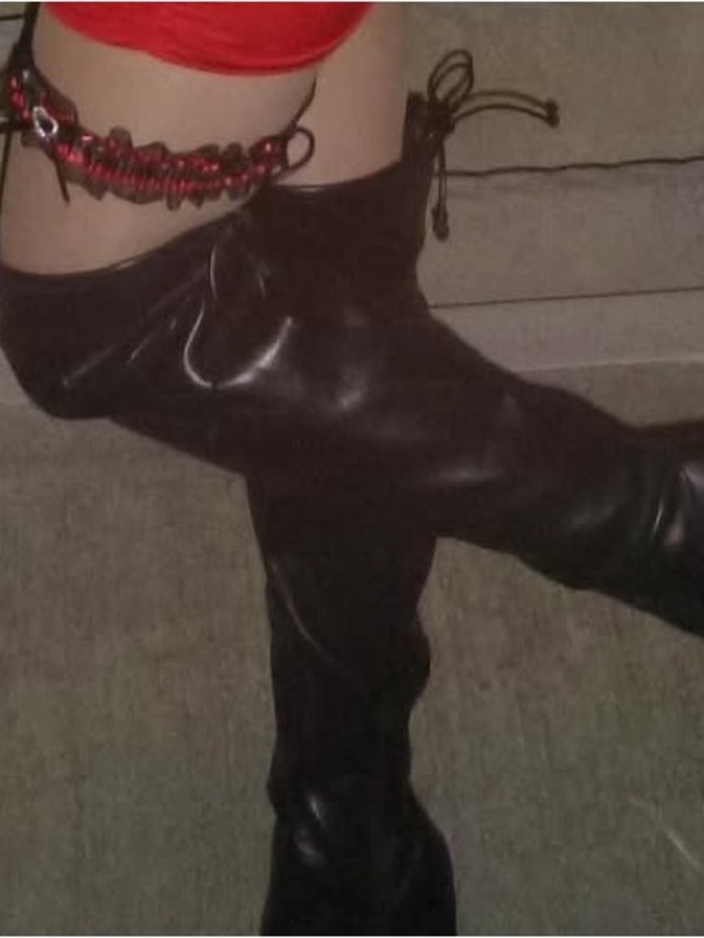 Black Over-the-Knee Leather Boots